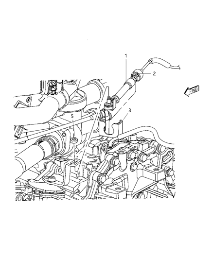 2009 Dodge Caliber Gearshift Lever, Cable And Bracket Diagram