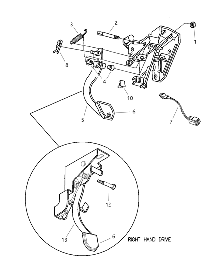 1998 Dodge Neon Clutch Pedal Diagram