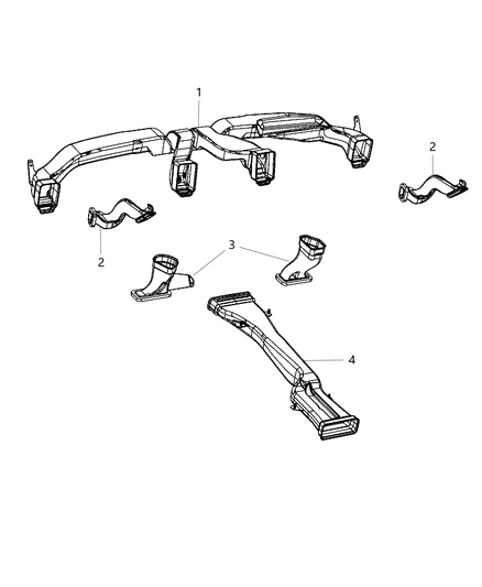 2013 Jeep Grand Cherokee Duct-Center Distribution Diagram for 68084830AA