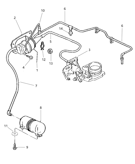 2001 Jeep Cherokee Vac Line-Heater And A/C Diagram for 55037565AB