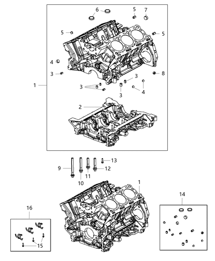 2015 Jeep Grand Cherokee Hardware-Cylinder Block Diagram for 68147093AA