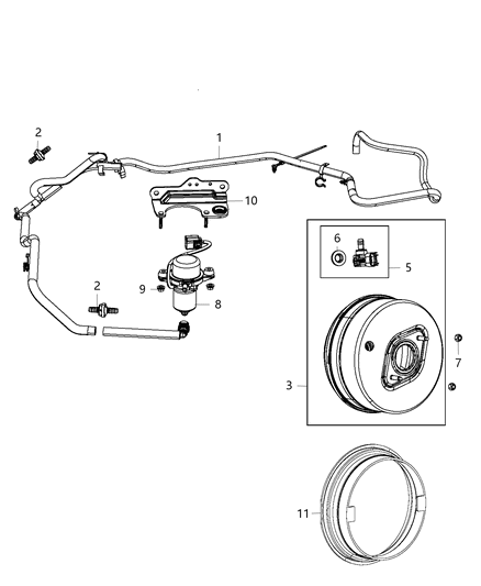2014 Jeep Grand Cherokee Hose-Brake Booster Vacuum Diagram for 4581665AB