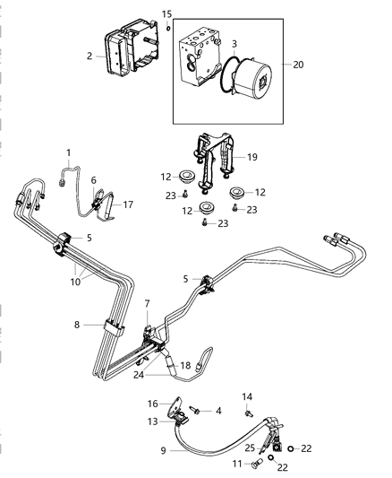 2017 Dodge Challenger Anti-Lock Brake System Module Diagram for 68341606AA