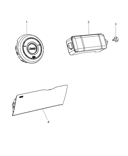 2015 Jeep Grand Cherokee Driver Air Bag Diagram for 1ZY191X9AF