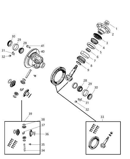 2008 Dodge Durango Differential Assembly , Rear Diagram 1
