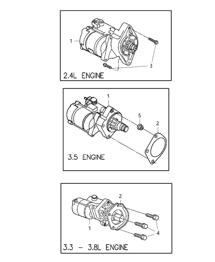 2006 Chrysler Town & Country Starter Engine Diagram for 4748046AA