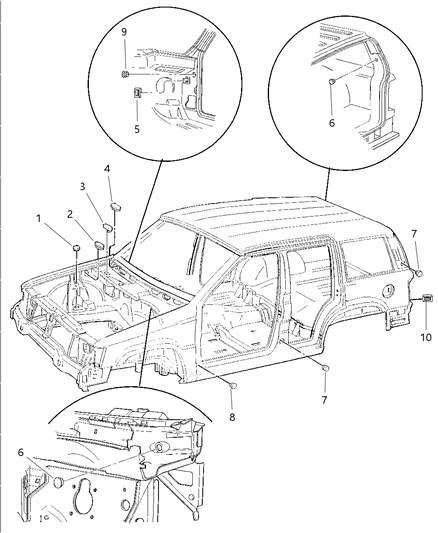 1997 Jeep Grand Cherokee Plugs, Body Diagram