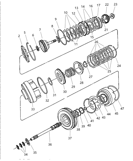 2005 Chrysler Town & Country Clutch & Input Shaft Diagram 2