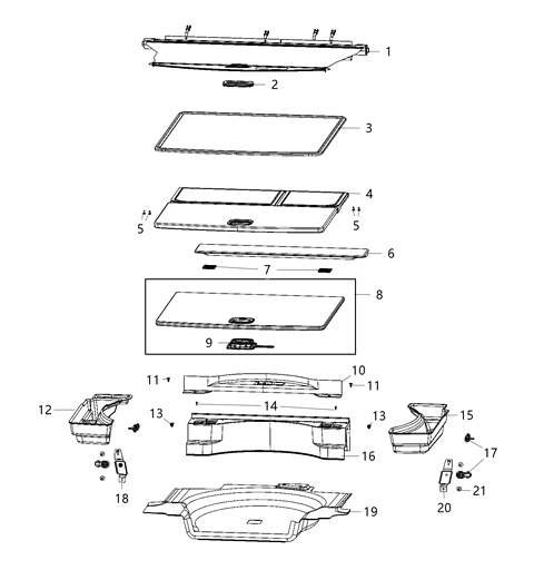 2020 Jeep Cherokee Handle-Cargo Cover Diagram for 6JZ04HL1AA