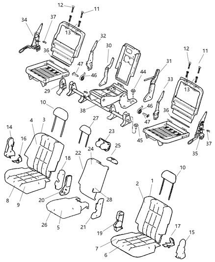 2009 Dodge Durango Cover-Seat Latch Diagram for 1MS801J3AA