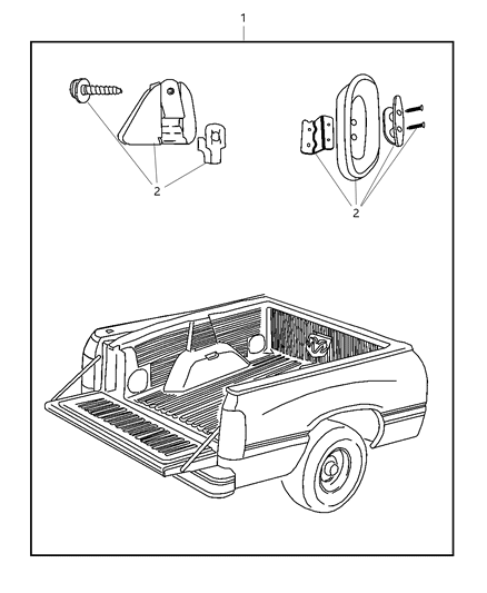 2007 Dodge Ram 3500 Bedliner Kit - Over Rail Diagram