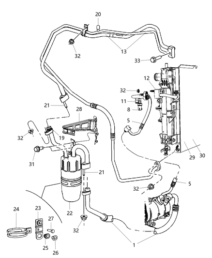 2010 Chrysler Sebring A/C Plumbing Diagram