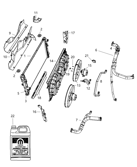 2009 Jeep Compass Hose-Radiator Outlet Diagram for 5058171AE
