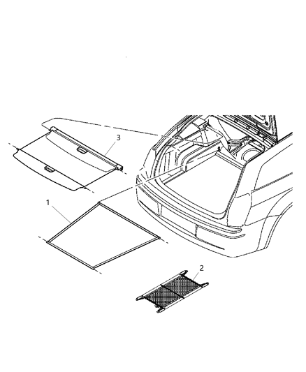 2007 Dodge Charger Cover - Security Cargo Compartment Diagram