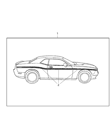 2012 Dodge Challenger Decal-Body Diagram for 82212430