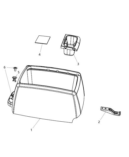 2012 Chrysler Town & Country Floor Console Front Diagram 2