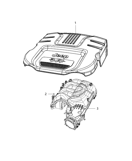2013 Jeep Wrangler Engine Cover & Related Parts Diagram 2