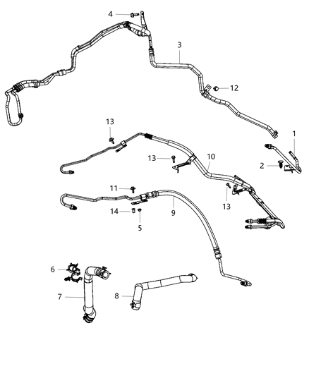 2014 Jeep Compass Line-Power Steering Return Diagram for 5154511AD