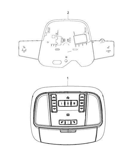 2015 Dodge Durango Overhead Console-Front Diagram