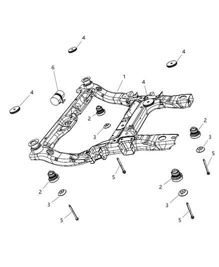 2007 Chrysler Pacifica BUSHING-Cradle Diagram for 4880339AA