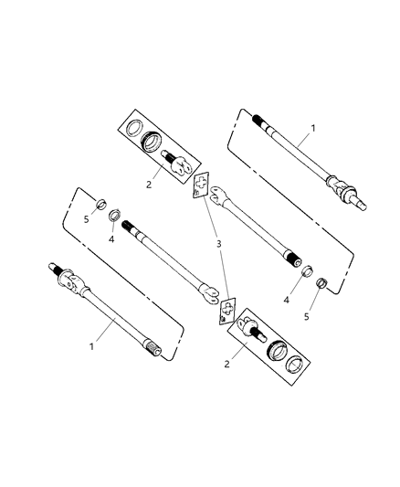 2000 Jeep Cherokee Shafts, Front Axle Diagram