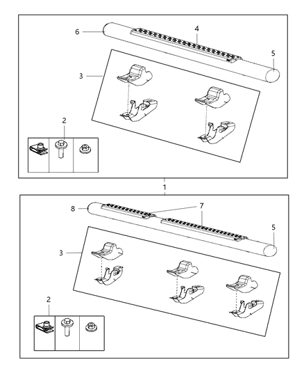 2012 Jeep Wrangler Step Kit-Tubular Side Diagram for 82210563AD