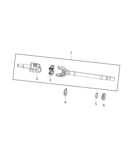 2008 Jeep Wrangler Shaft , Axle Diagram 1