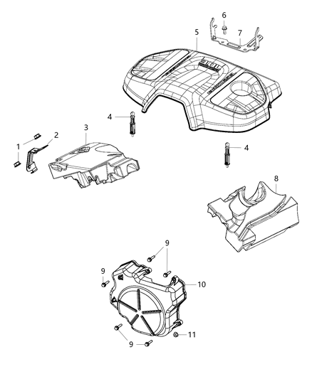 2014 Ram 1500 Stud-Engine Cover Attach Diagram for 6511106AA