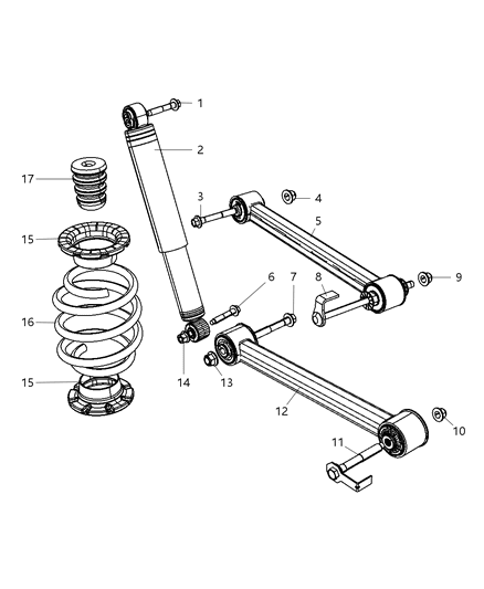 2008 Jeep Liberty ABSORBER-Suspension Diagram for 52125603AB