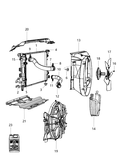 2012 Ram 2500 Radiator & Related Parts Diagram 2