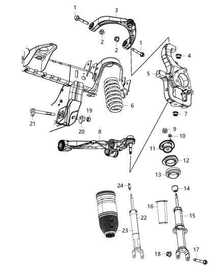 2020 Ram 1500 Front Knuckle Right Diagram for 68265010AA