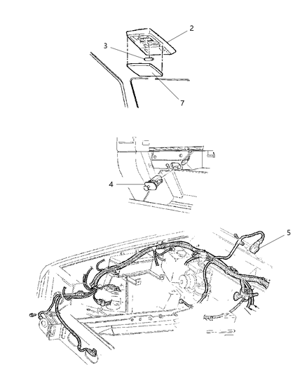 1998 Jeep Cherokee Bracket-Dome Lamp Diagram for 55352712AE