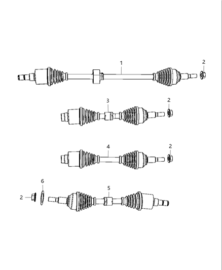 2011 Dodge Avenger Axle Assembly Diagram for 5273763AG