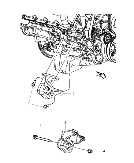 2010 Dodge Dakota Engine Mounting Right Side Diagram 2