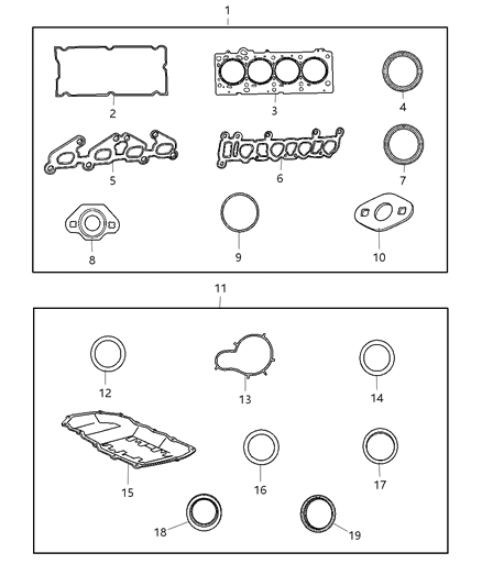 2007 Chrysler Town & Country Gasket Packages - Engine Diagram 1