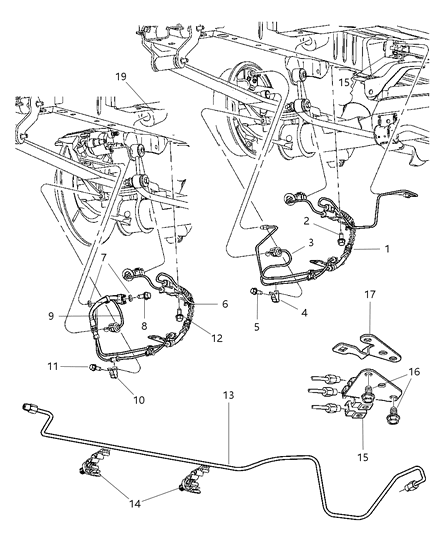 2005 Chrysler Town & Country Sensor-Anti-Lock Brakes Diagram for 5136038AA