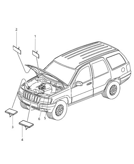 2006 Jeep Grand Cherokee Label-Emission Diagram for 52124379AA