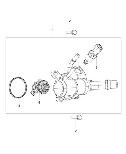 2015 Jeep Cherokee Thermostat & Related Parts Diagram 2