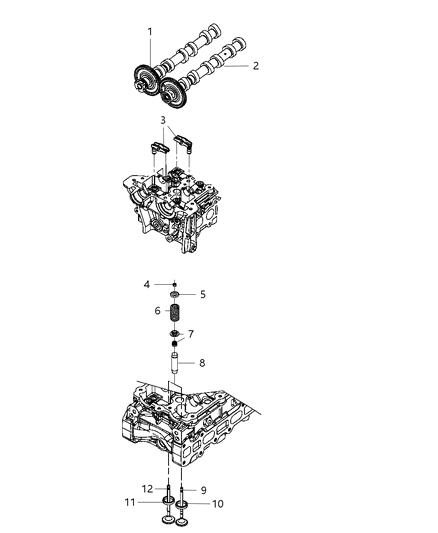 2013 Jeep Grand Cherokee Engine Exhaust Camshaft Right Diagram for 68147407AA