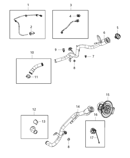 2016 Jeep Cherokee Tube-Fuel Filler Diagram for 68154415AE