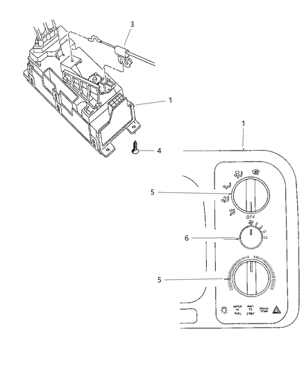 1997 Dodge Ram 1500 Air Conditioner And Heater Control Switch Diagram for 55055482