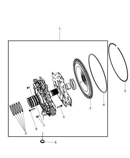 2008 Chrysler Aspen Oil Pump & Related Parts Diagram