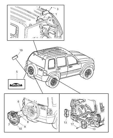 2007 Jeep Liberty Lamp-High Mounted Stop Diagram for 55157130AA
