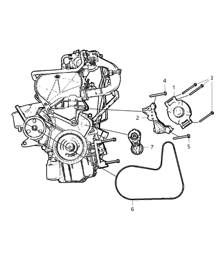 2007 Chrysler Town & Country Belt-ALTERNATOR And A/C Compress Diagram for 4861733AC