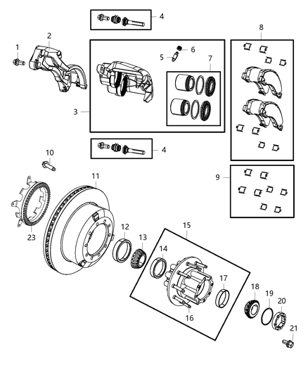2017 Ram 5500 Hub And Rotor Bolt Diagram for 68026487AA