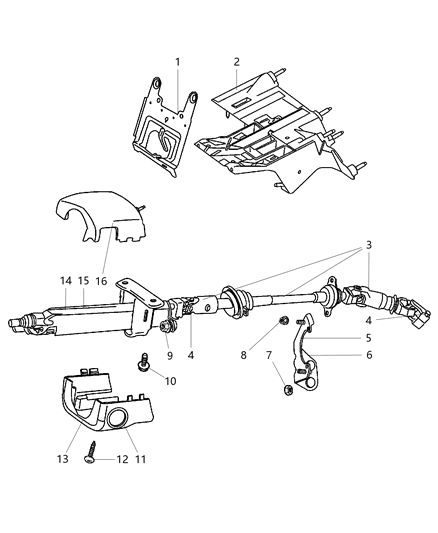 2002 Jeep Liberty Column-Steering Diagram for 5057081AA