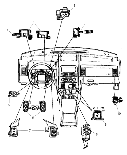 2003 Jeep Grand Cherokee Switches (Instrument Panel And Console) Diagram