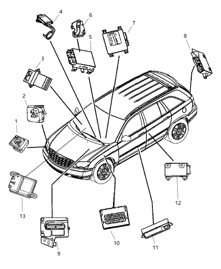 2005 Chrysler Pacifica Module-Power Distribution Diagram for 5082054AA