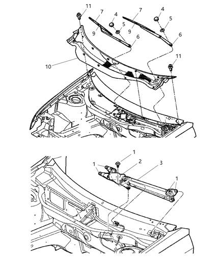2006 Chrysler Pacifica Arm WIPER-WIPER Diagram for 5102236AA