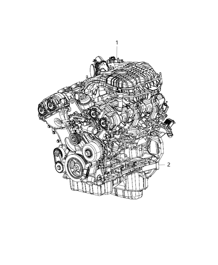 2011 Dodge Challenger Engine Assembly & Service Diagram 1